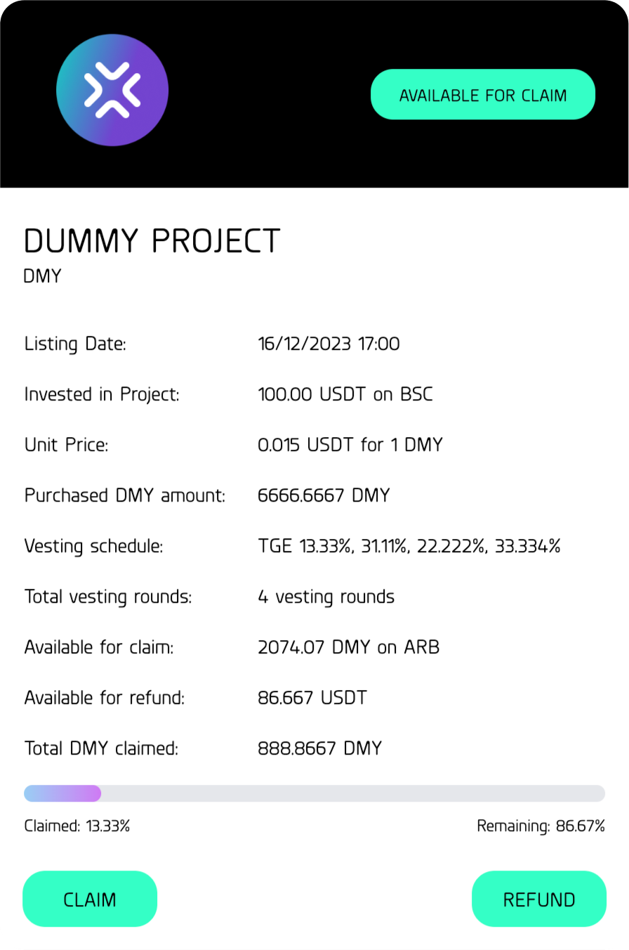 Claim or Refund your investment
