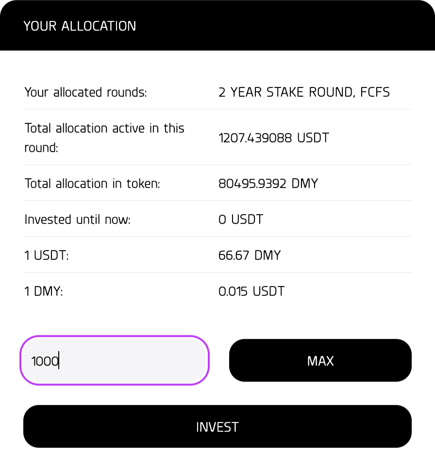 Input Investment Amount